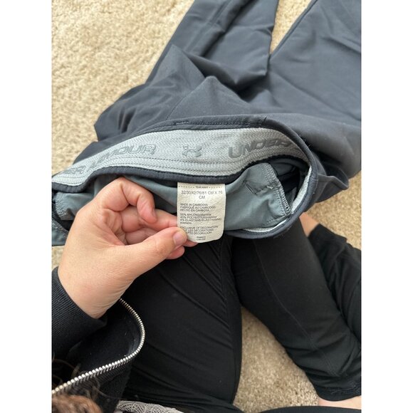 Under Armour Men's UA Tech Pants Smooth Stretchy Slim Fit Golf Black 30x32 - Picture 4 of 10